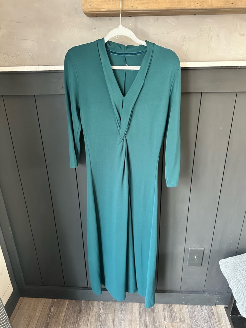Soft Surroundings Teal Lagia Twist Front Maxi Dress‎ sz M